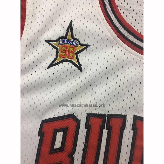 Camiseta Chicago Bulls Michael Jordan NO 23 Mitchell & Ness 1998 Blanco